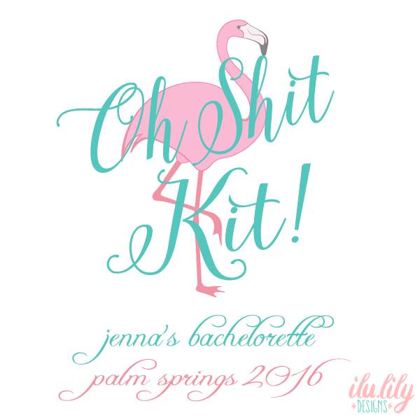 Palm Springs Flamingo Personalized Party Favor Bag for Bachelorette by Ilu.Lily