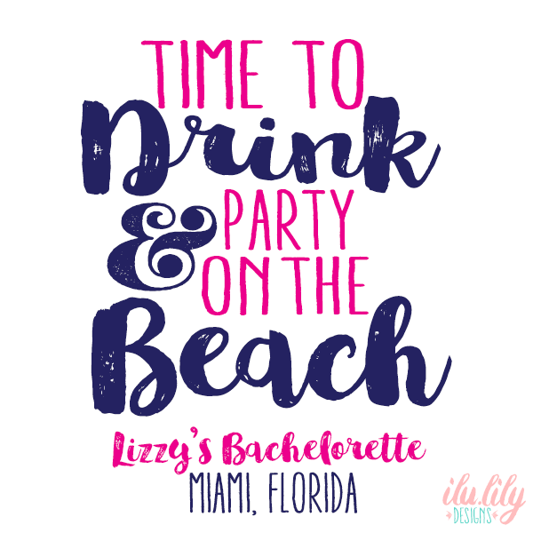 Beach Personalized Canvas Tote Bag for Bachelorette Parties by Ilu.Lily