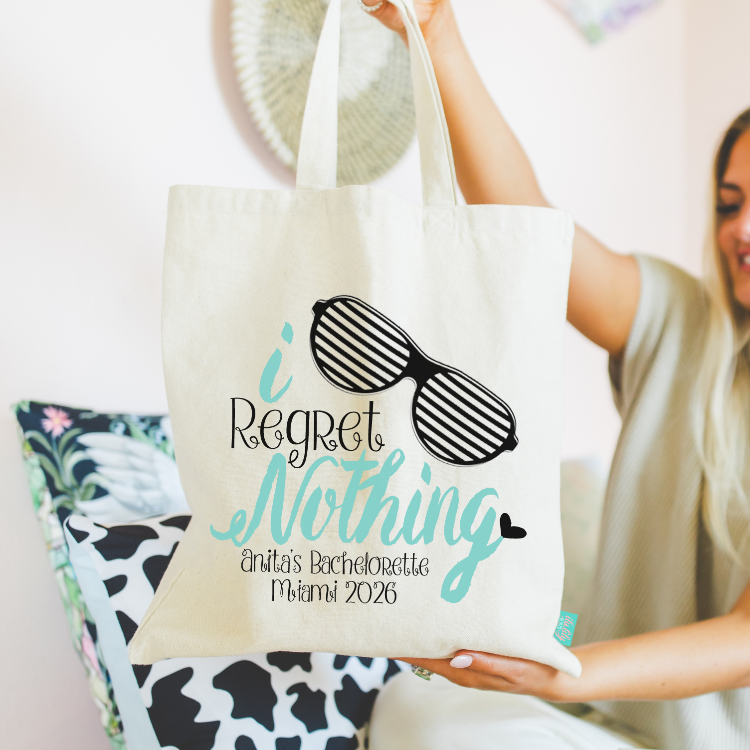 Personalized Canvas Tote Bag for Bachelorette Parties by Ilu.Lily