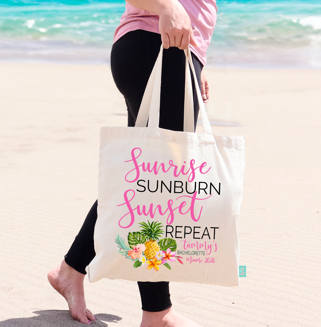 Personalized Canvas Tote Bag for Bachelorette Parties by Ilu.Lily