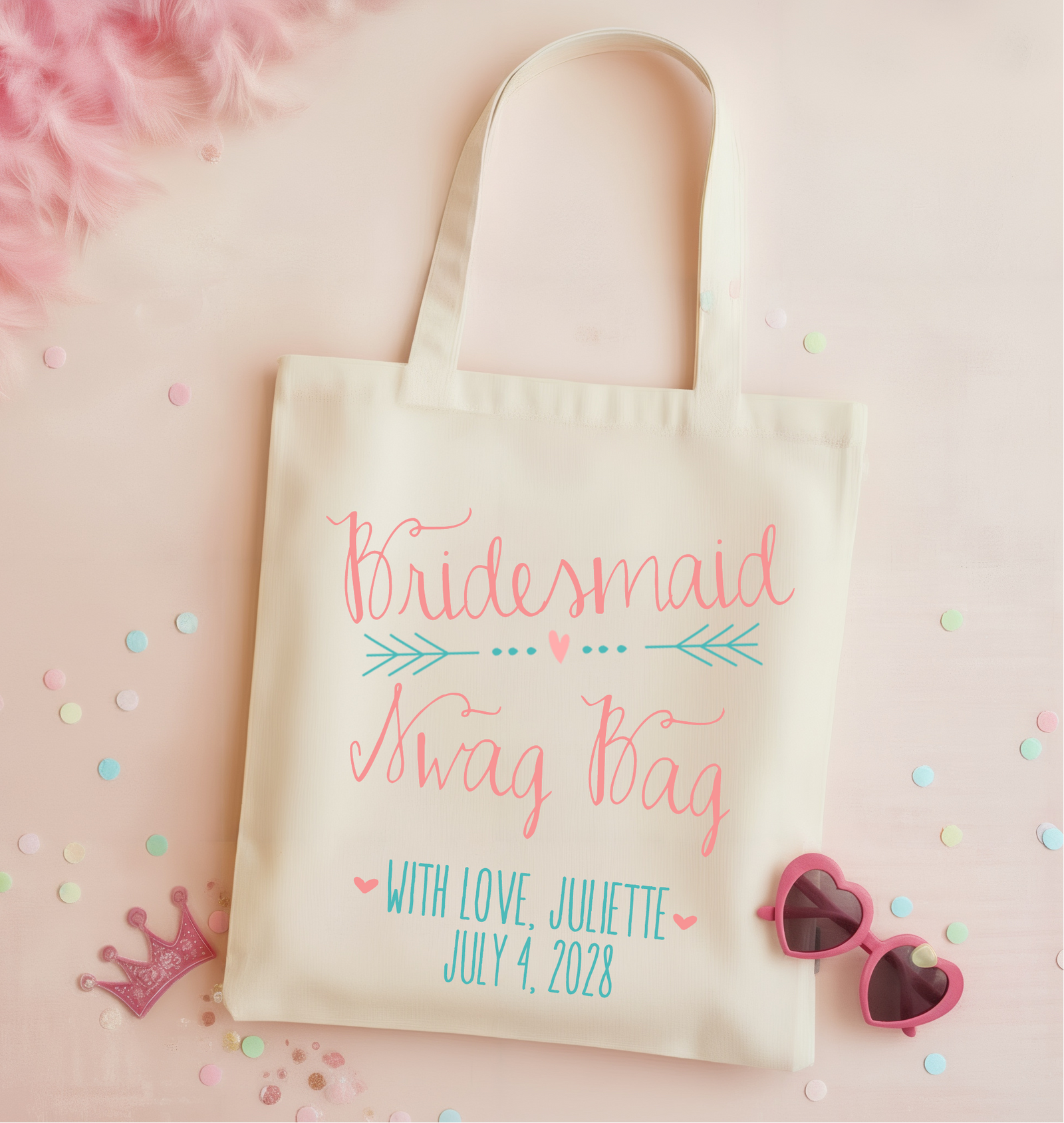 Personalized Canvas Tote Bag for Bridesmaids by Ilu.Lily
