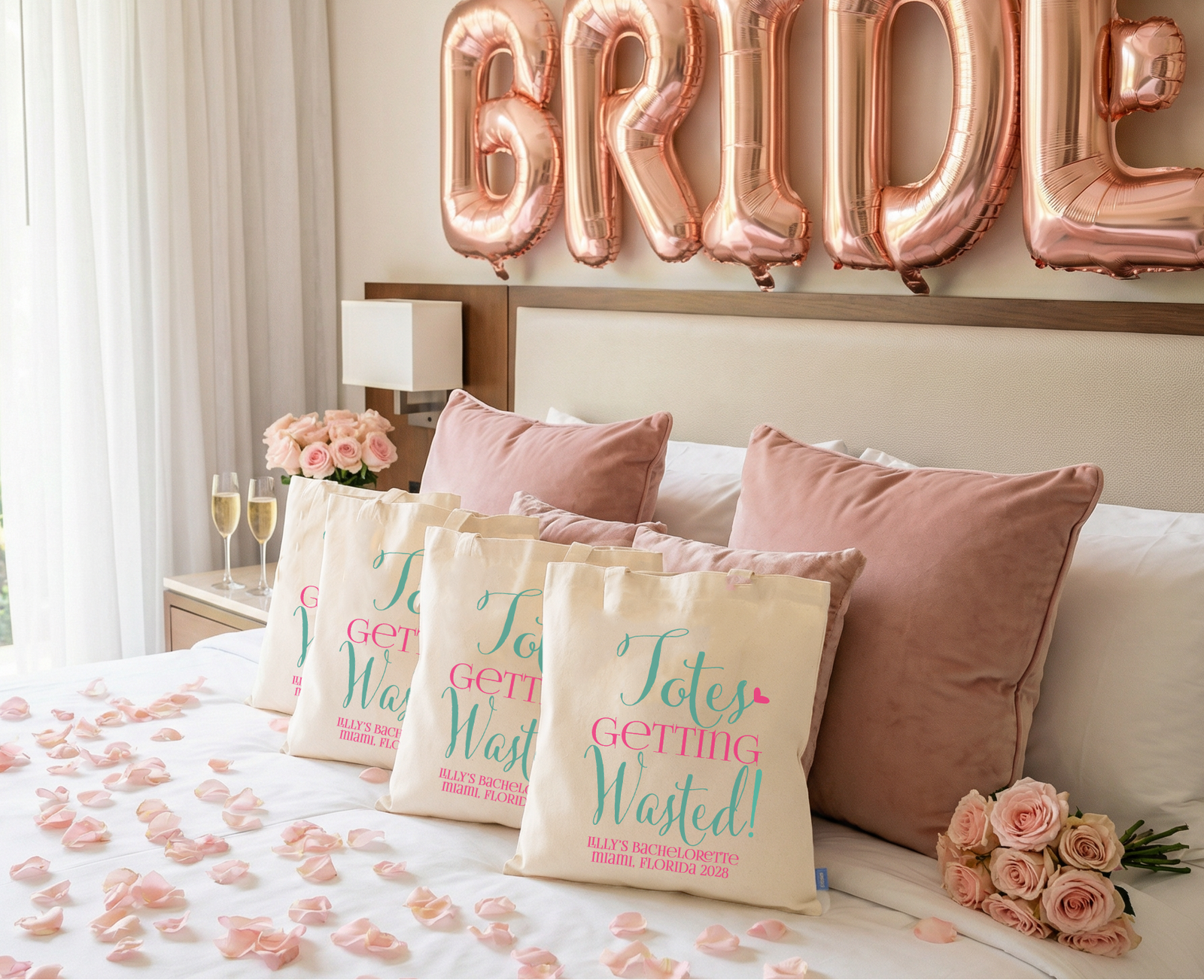 Personalized Canvas Tote Bag for Bachelorette Parties by Ilu.Lily