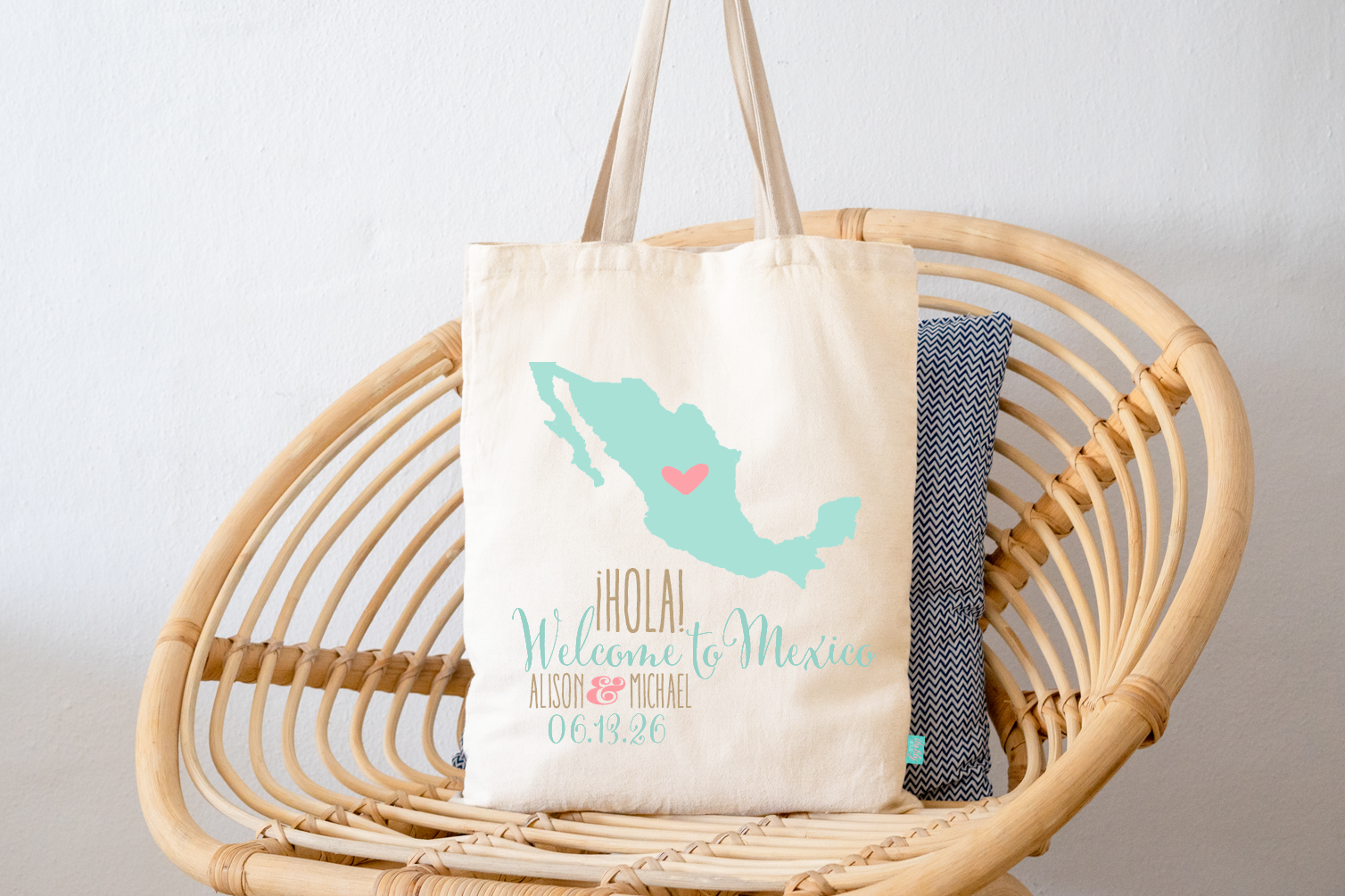 Wedding Welcome Tote Bag | Personalized Destination Map