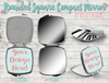 Bridal Party Compact Mirror Favor | Monogram Stripe