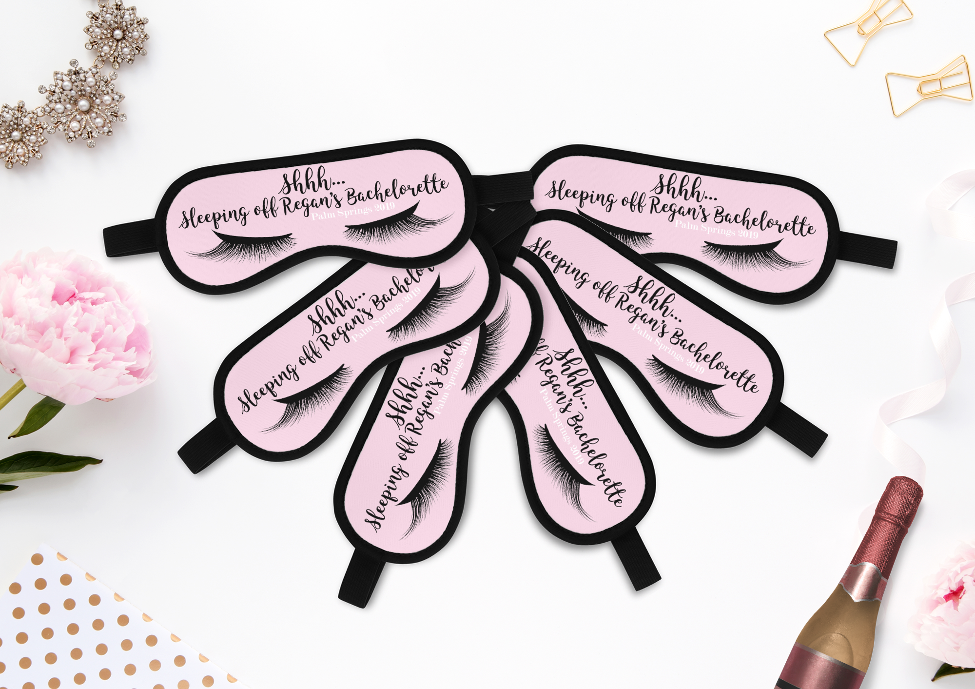 Personalized Sleep Mask Party Favors | Bachelorette Sleep Masks | Sleeping Off The Bachelorette