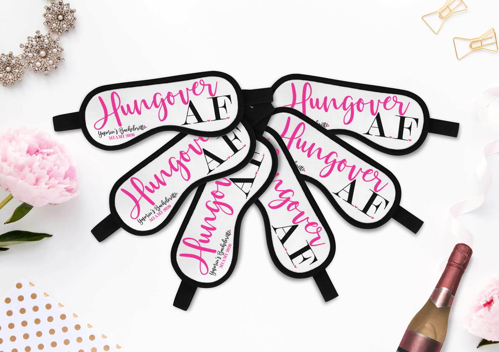 Bachelorette Sleep Mask Party Favors | Personalized Sleep Masks | Hungover AF
