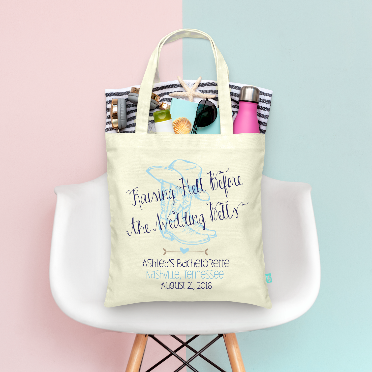 Bachelorette Party Tote Bags | Personalized Bachelorette Tote Bag | Raising Hell Before the Wedding Bells
