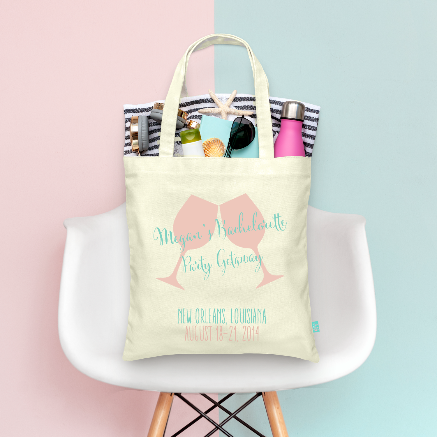 Bachelorette Party Tote Bag | Wine Tasting Bachelorette | Personalized Wine Glasses