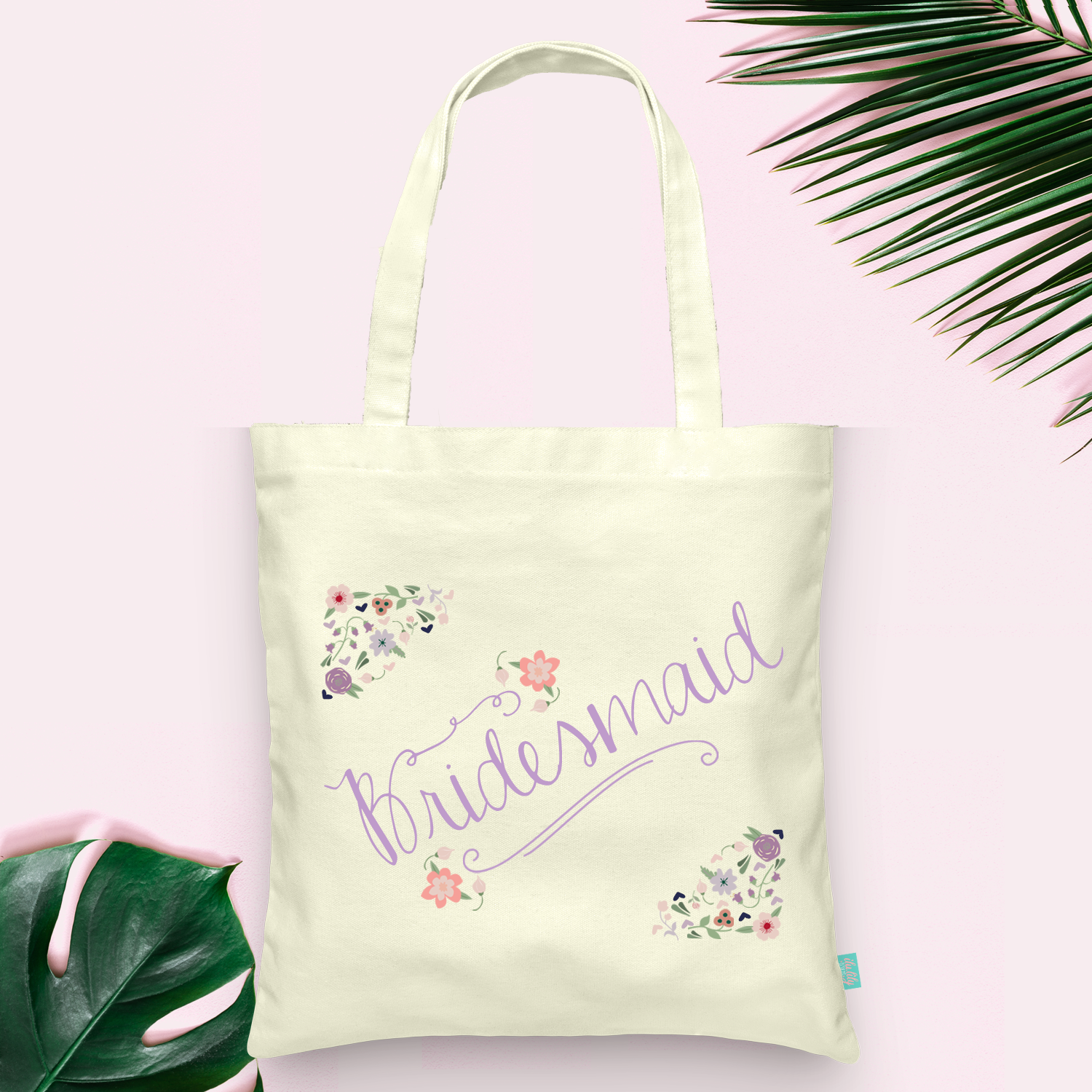 Bridal Party Tote Bag | Bridesmaid Diagonal Floral