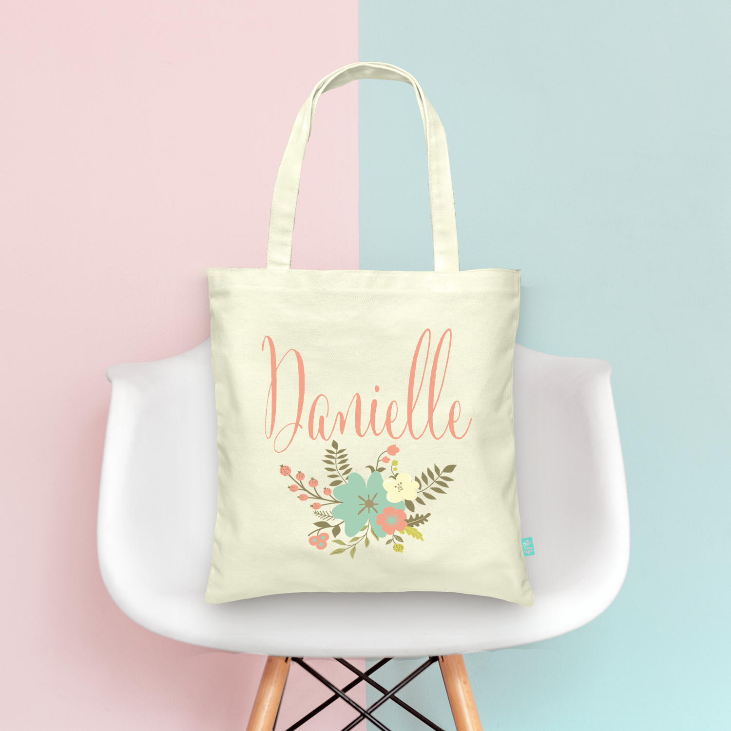 Bridesmaid Personalized Wedding Tote Bag | Floral Personalized