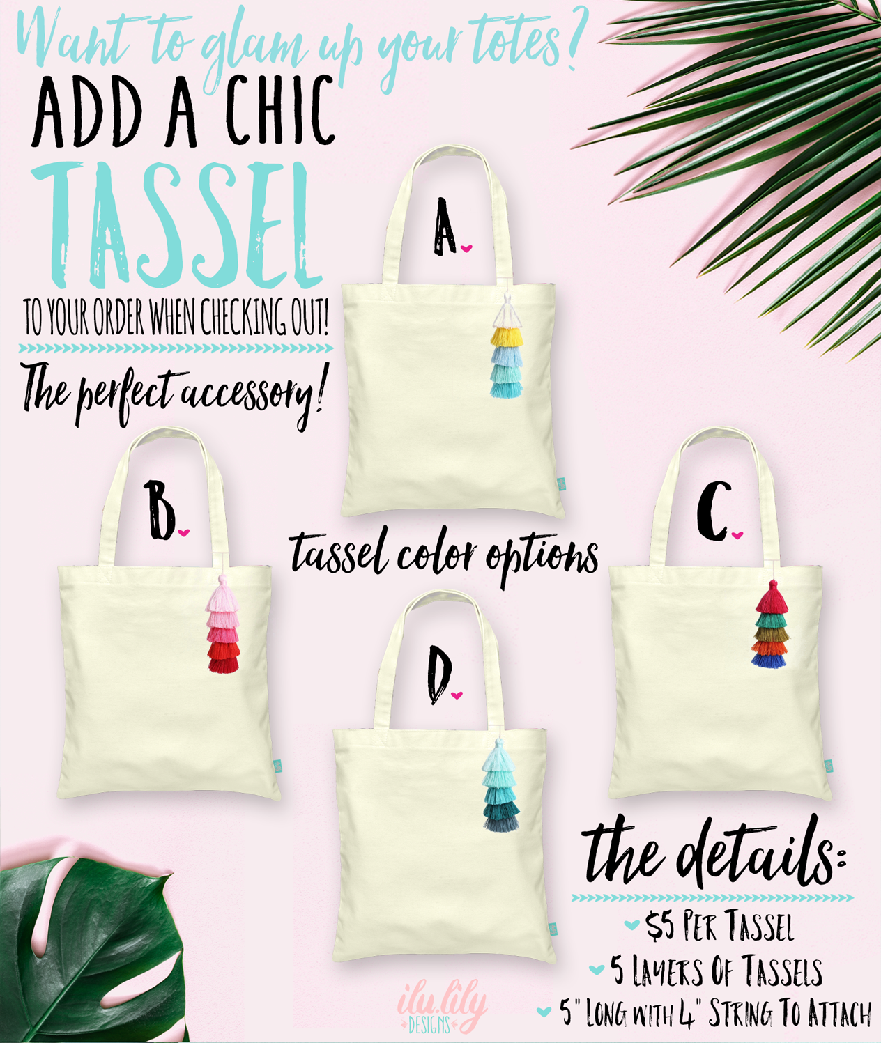 Personalized Canvas Tote Bag for Weddings by Ilu.Lily