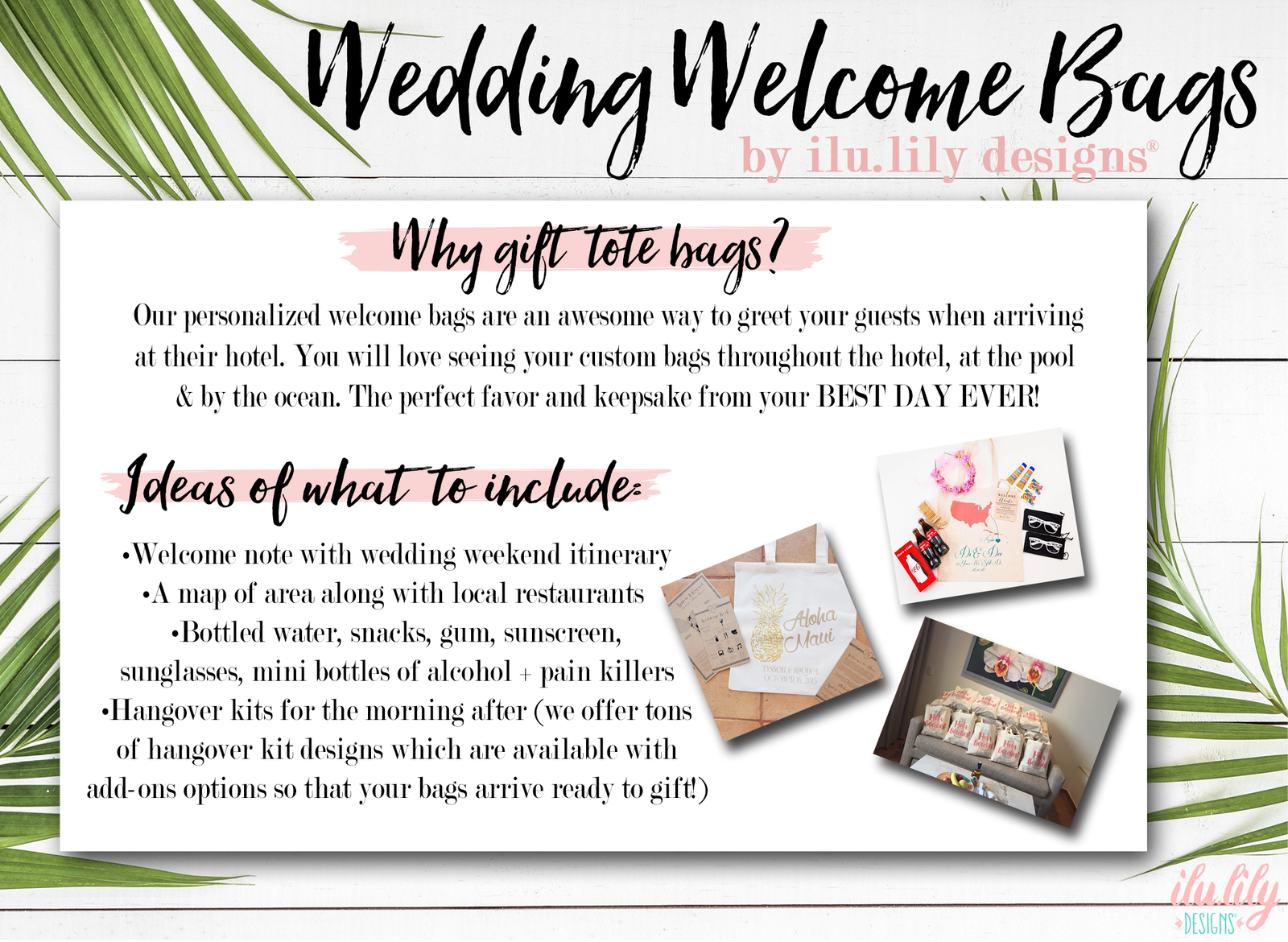 Personalized Canvas Tote Bag for Weddings by Ilu.Lily
