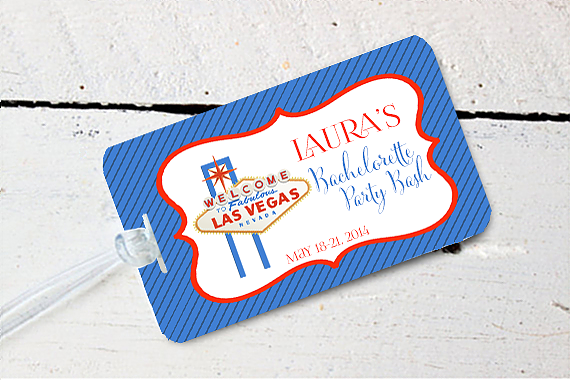 Vegas Personalized Luggage Tag for Bachelorette Parties by Ilu.Lily