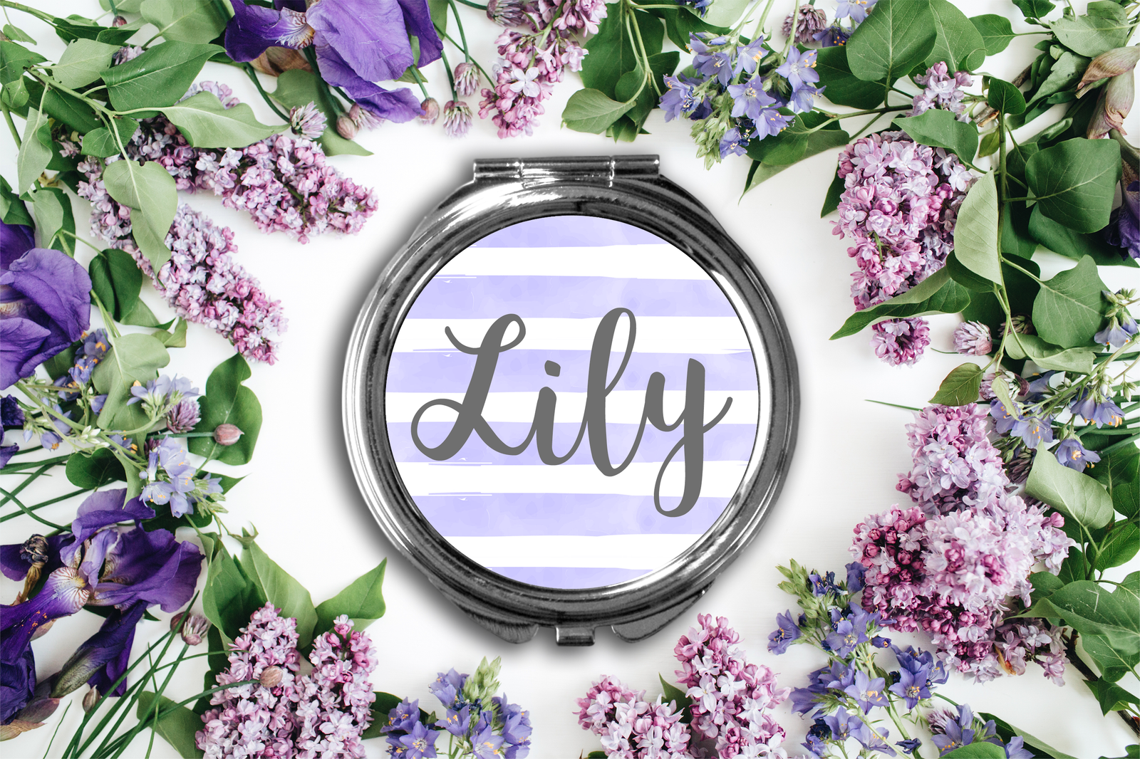 Bridal Party Compact Mirror | Personalized Stripe