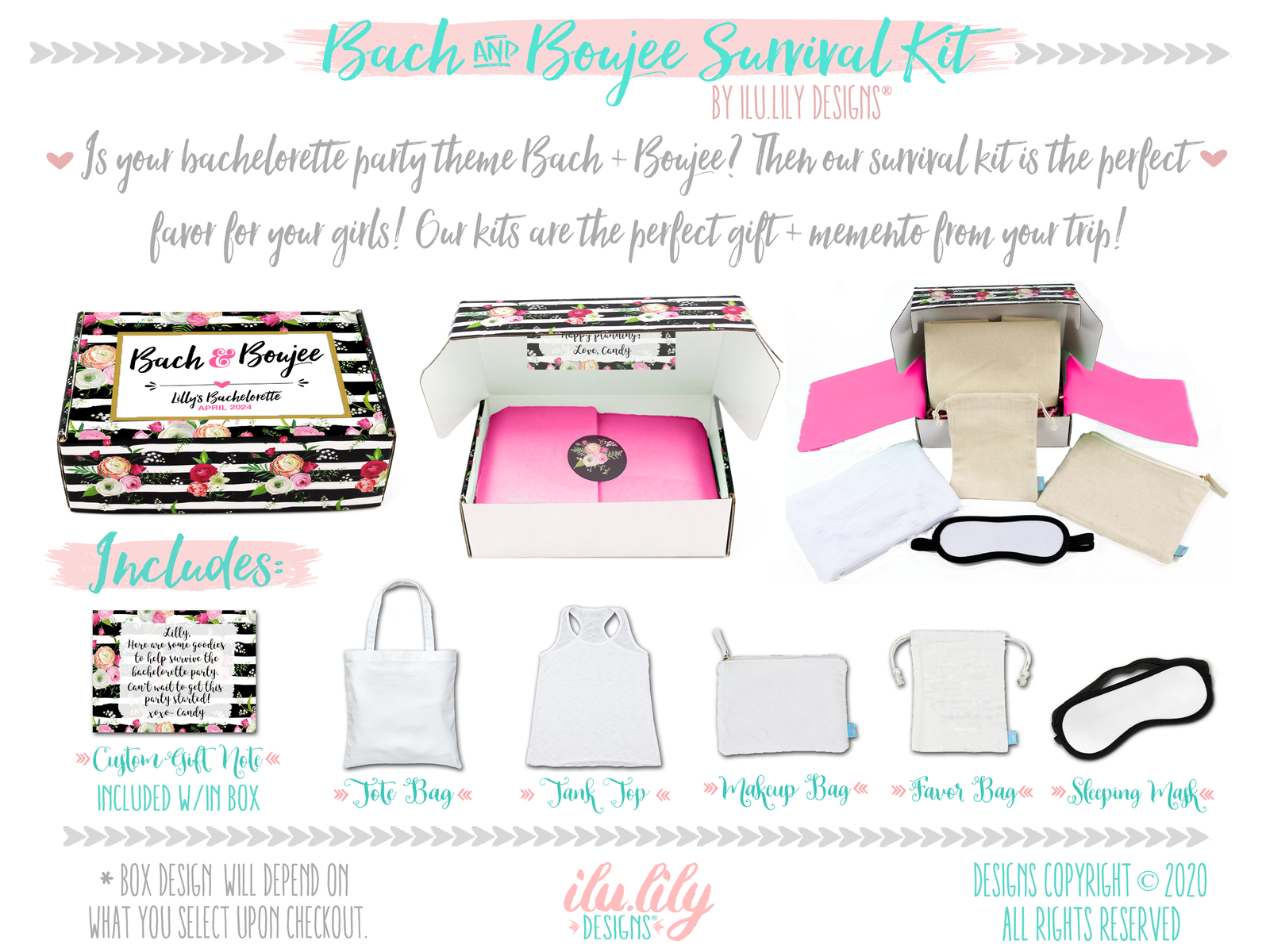Bach and Boujee Bachelorette Survival Kit | Bachelorette Party Essentials Gift Box