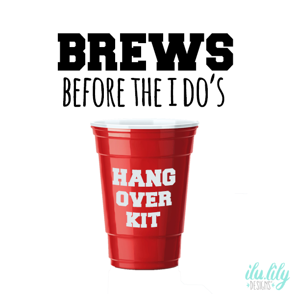 Bachelor Party Hangover Survival Kit with Supplies | Brews Before I Dos Kit