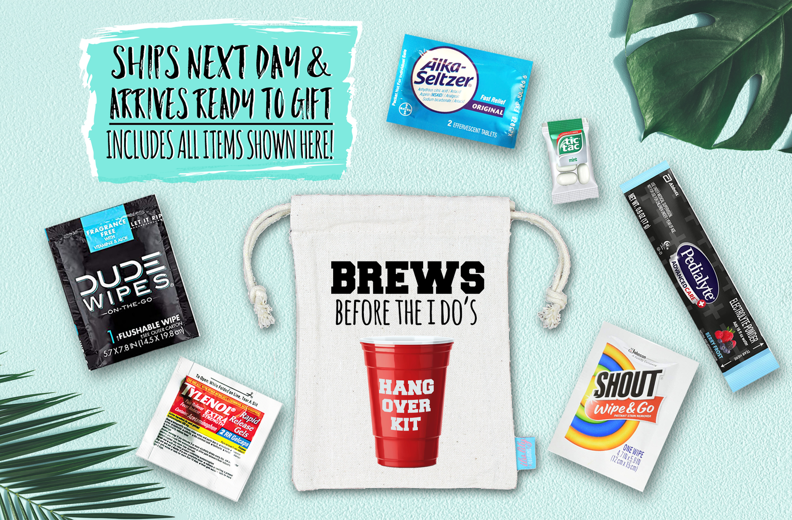 Bachelor Party Hangover Survival Kit with Supplies | Brews Before I Dos Kit