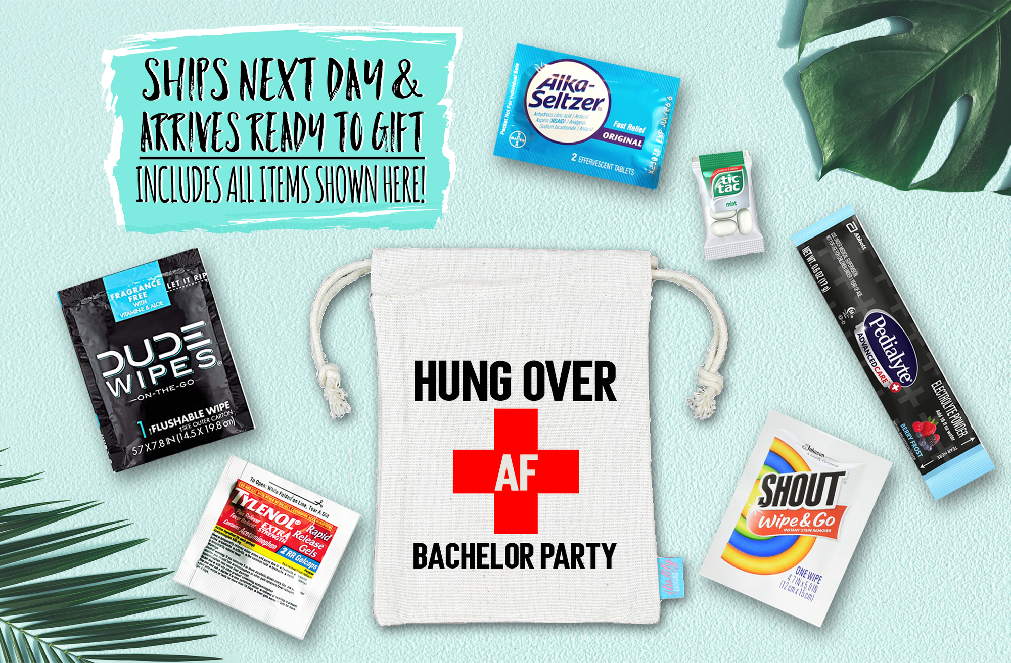 Bachelor Party Hangover Survival Kit with Supplies | Hungover AF Kit