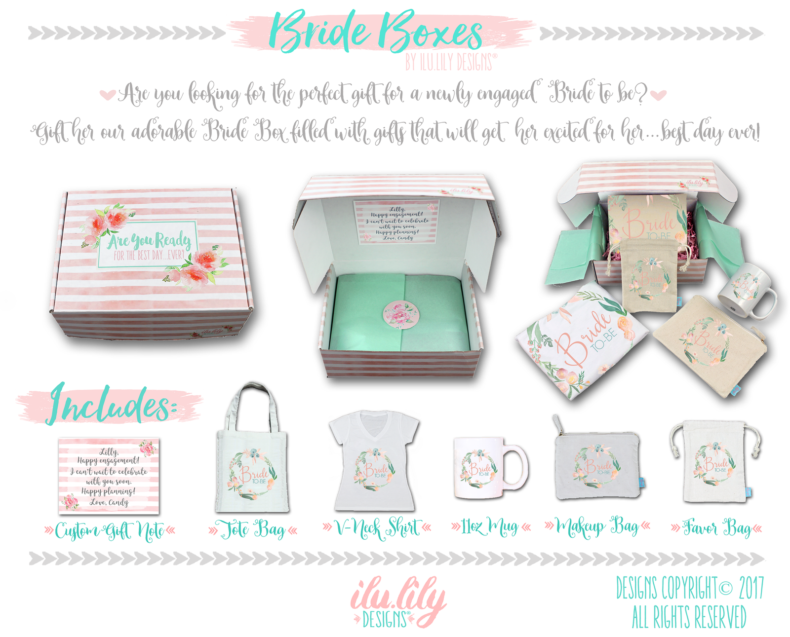 Bride to Be Gift Box | Bride to Be Gift | Floral Wreath