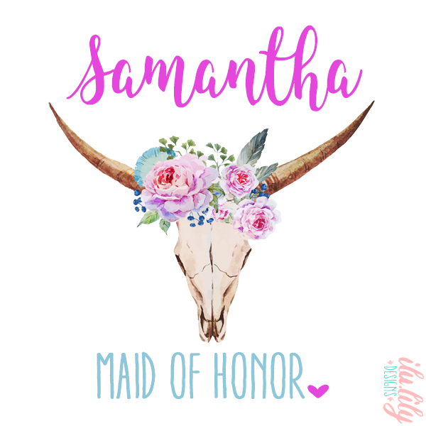 Bridal Party Personalized Water Bottle | Swell Style Water Bottle | Boho Skull