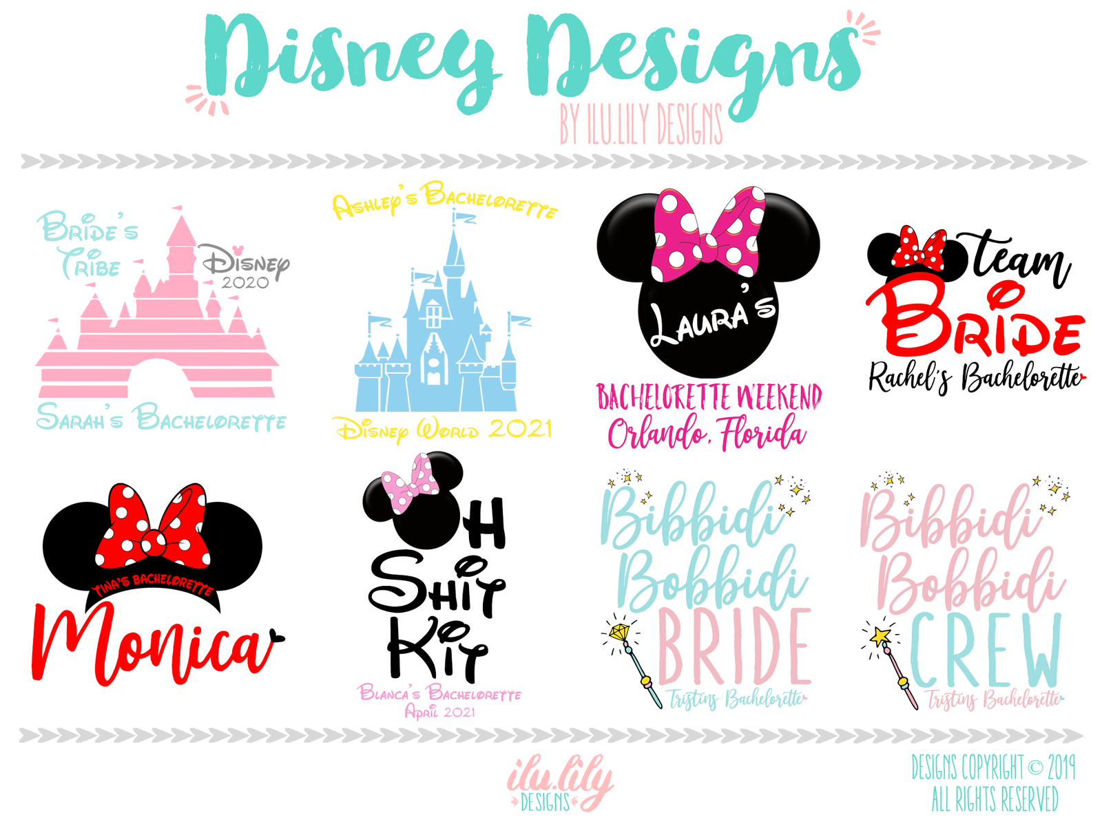 Disney Personalized Canvas Tote Bag for Bachelorette Parties by Ilu.Lily