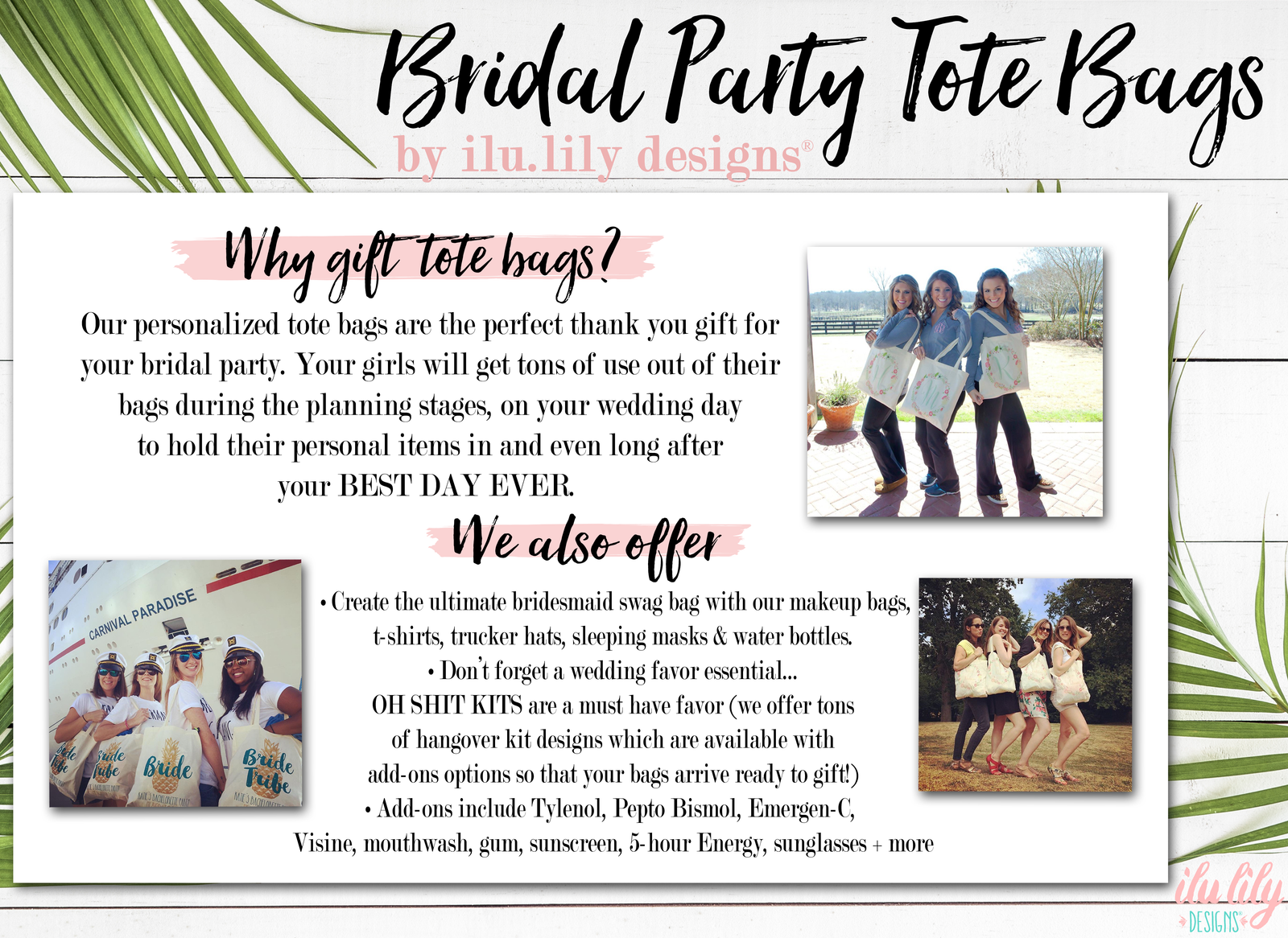 Bridal Party Tote Bag | Gift for Bridesmaids | Fancy Bridesmaid Script