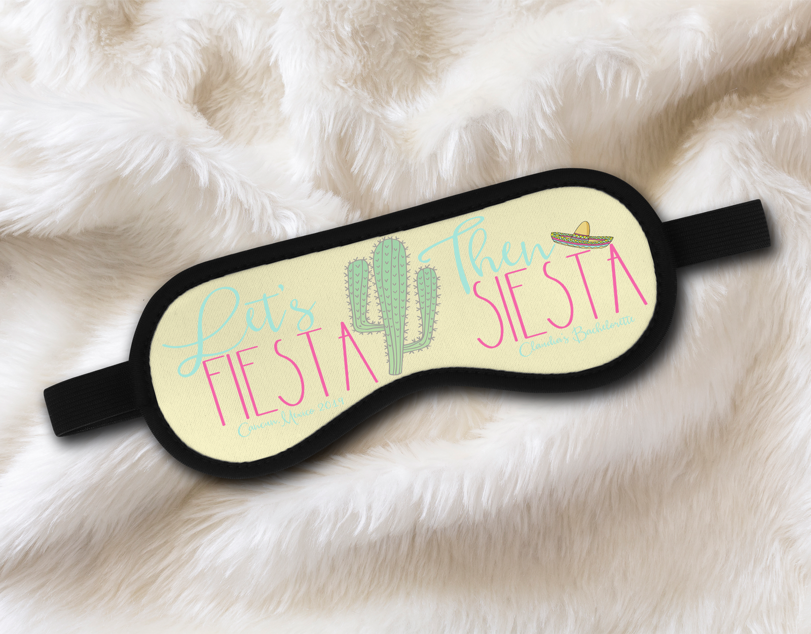 Bachelorette Sleep Mask Party Favor | Personalized Sleep Masks | Let's Fiesta Then Siesta