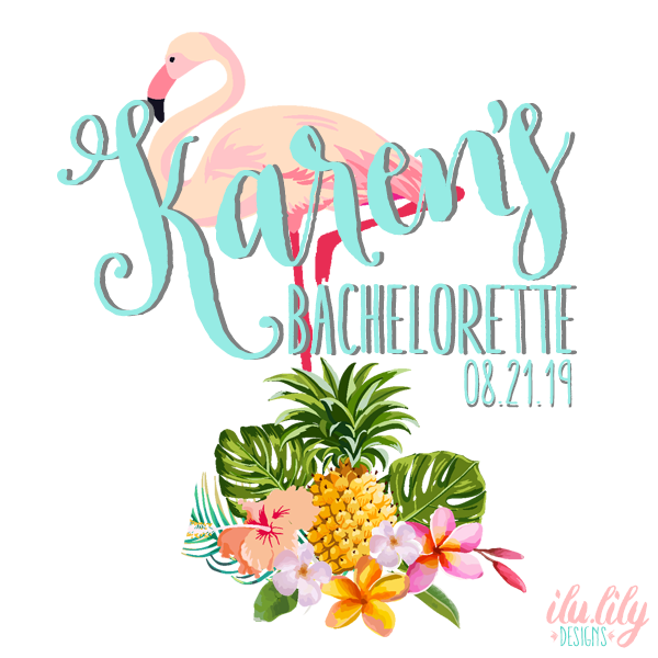 Bachelorette Party Water Bottle Favor | Swell Style Water Bottle | Tropical Flamingo