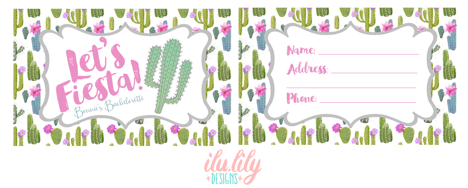 Fiesta Personalized Luggage Tag for Bachelorette Parties by Ilu.Lily