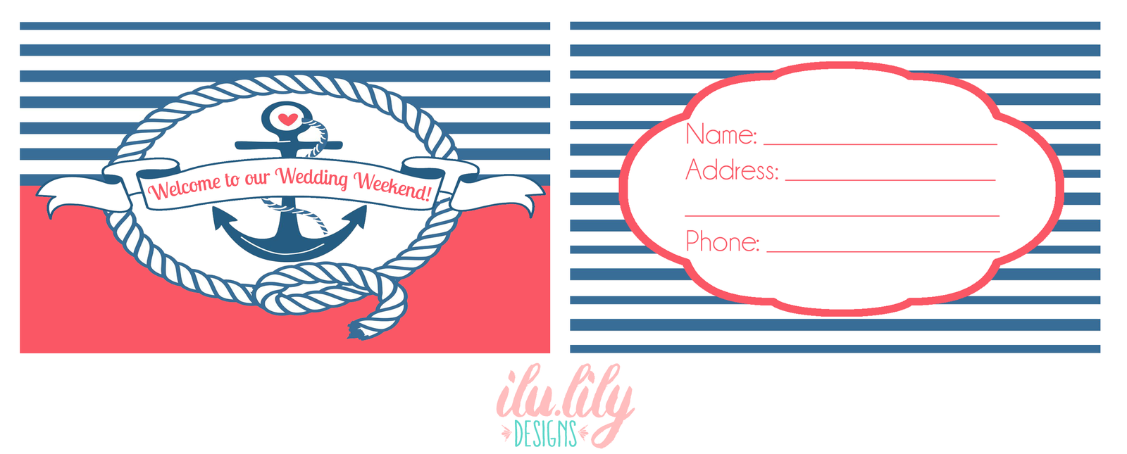 Destination Wedding Luggage Tag Favor | Nautical