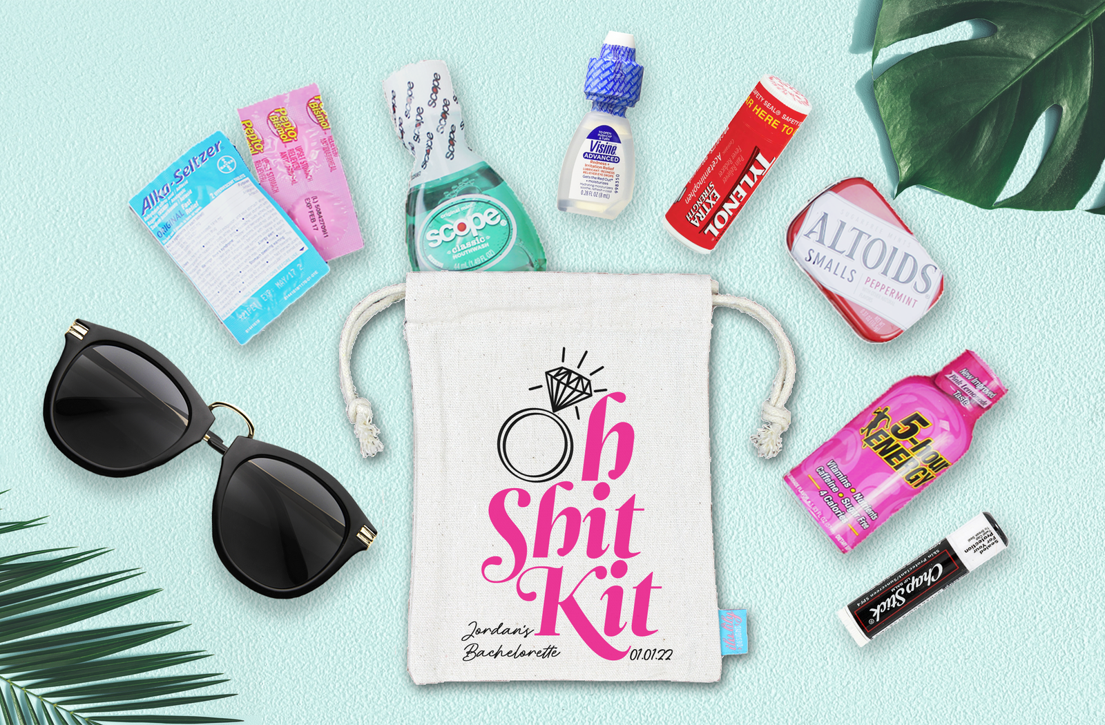 Oh Shit Kit -Engagement Ring Bachelorette Party Hangover Favor Bag