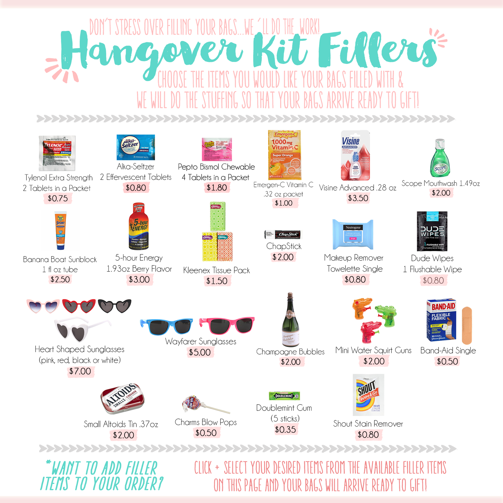 Wedding Hangover Kit Favor | Wedding Monogram