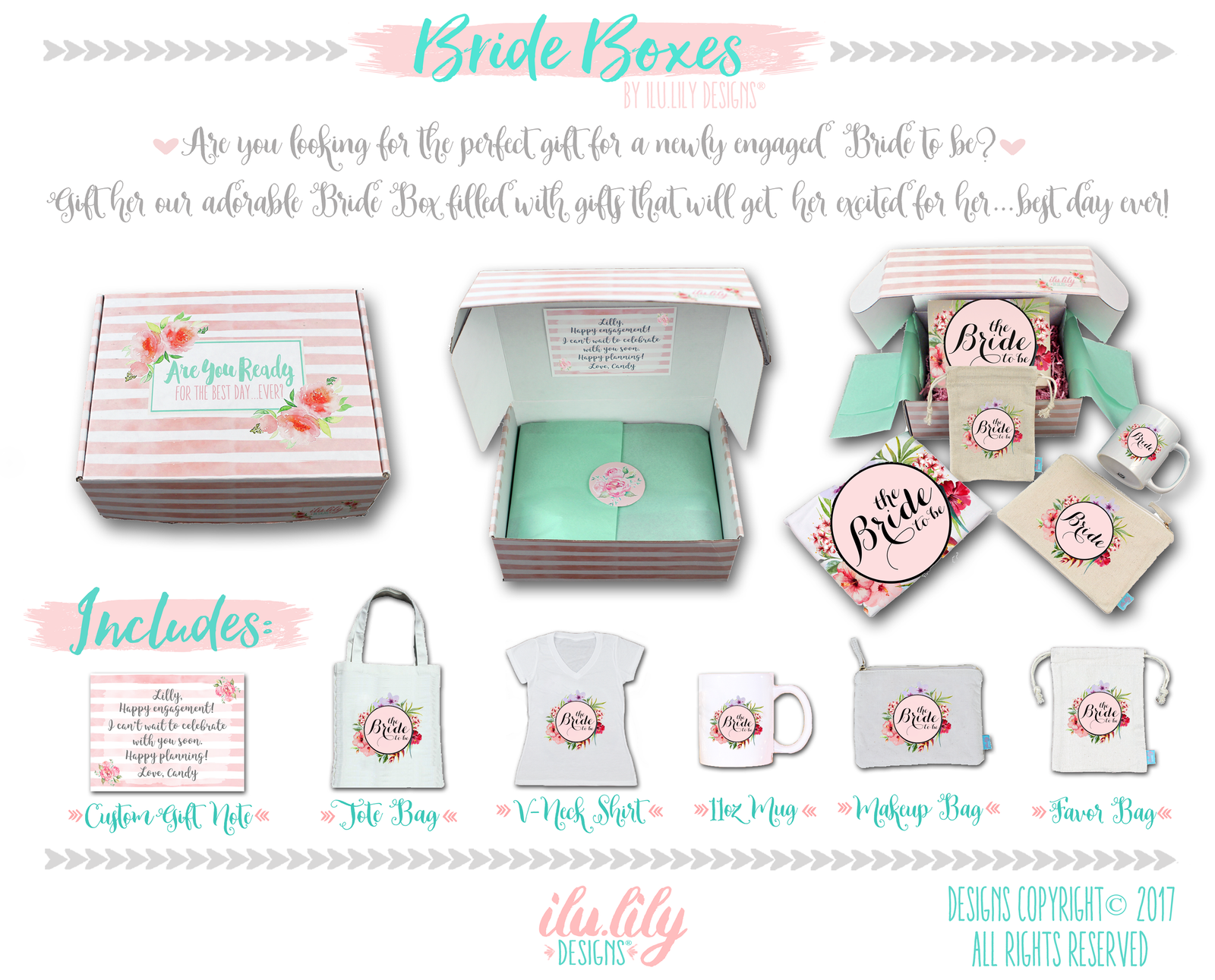 Bridal Gift Boxes | Gift for Bride to Be | Floral