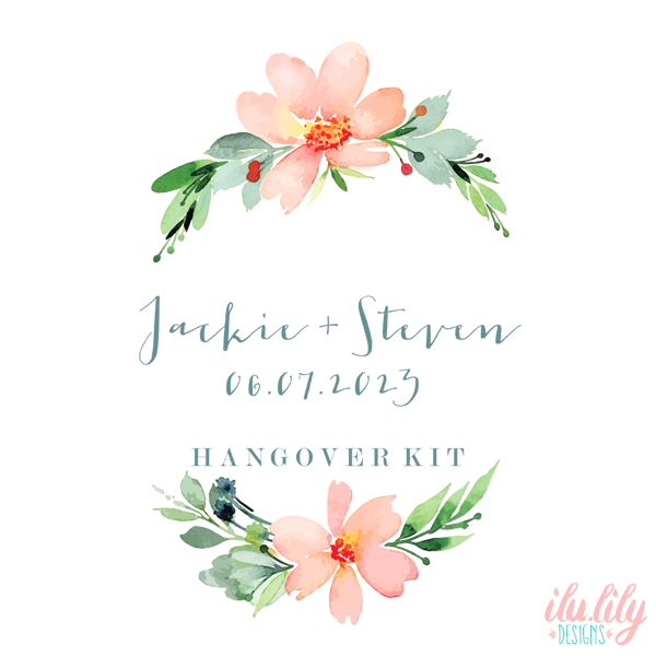 Wedding Hangover Kit Favor Bag | Floral Wedding Welcome