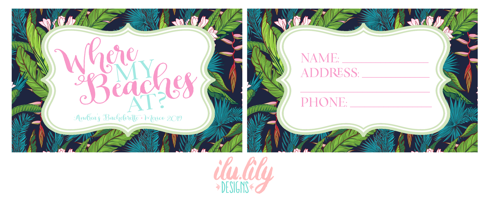 Destination Bachelorette Party Luggage Tag Favor | Where My Beaches At?