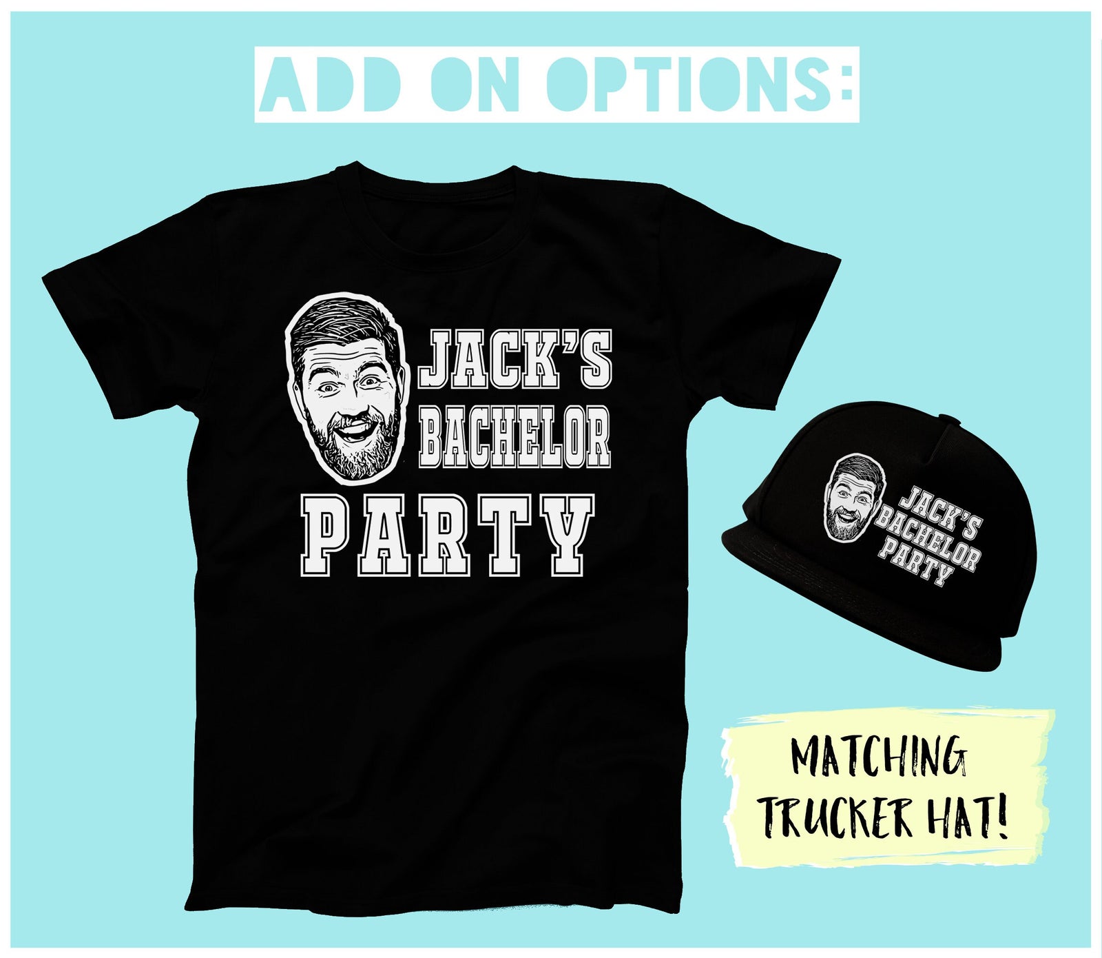 Bachelor Party Shirt - Custom Caricature Design | Funny Groomsmen T-Shirt