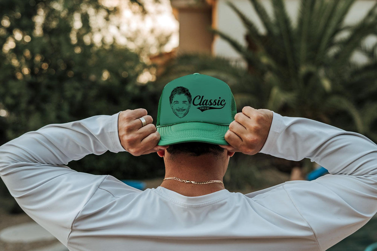 Custom Photo Trucker Hat - Personalized Birthday Favor With Custom Caricature Design