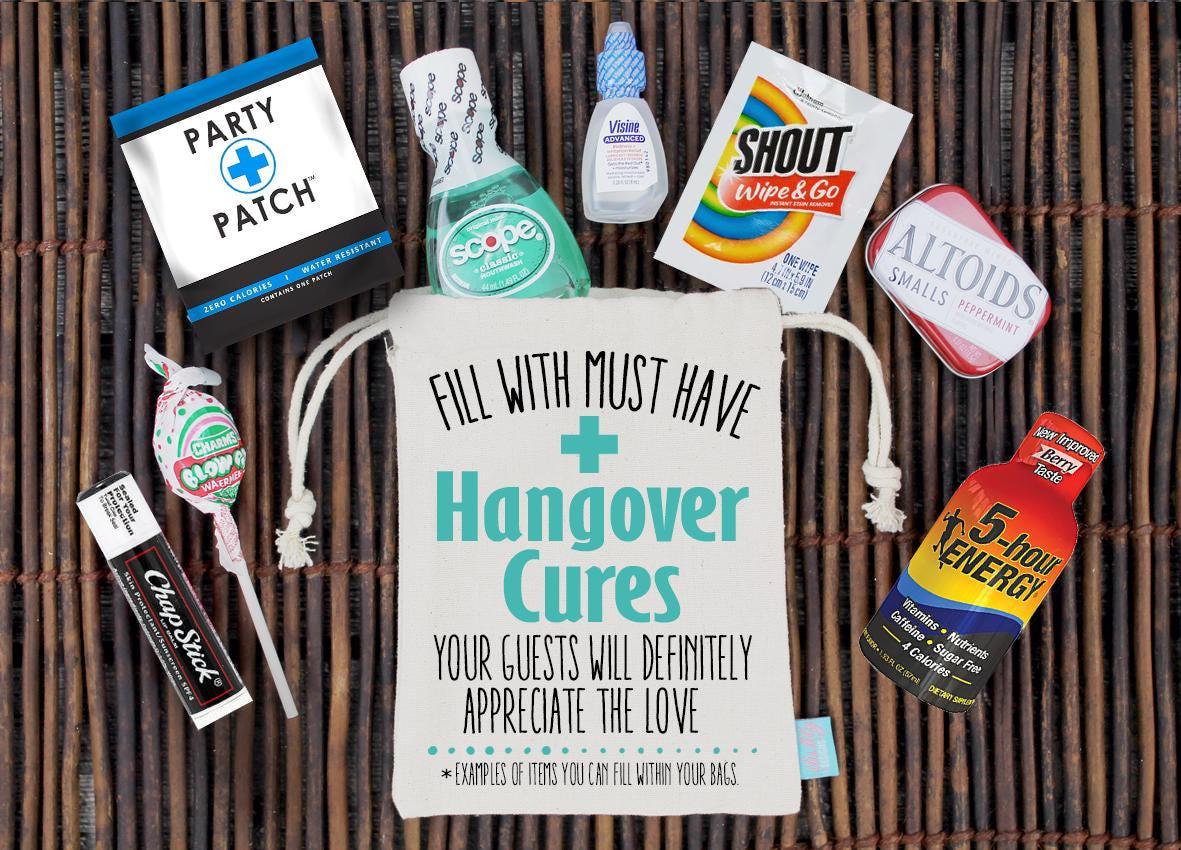 Custom Photo Hangover Kit – Birthday Party Favor Bag With Personalized Caricature