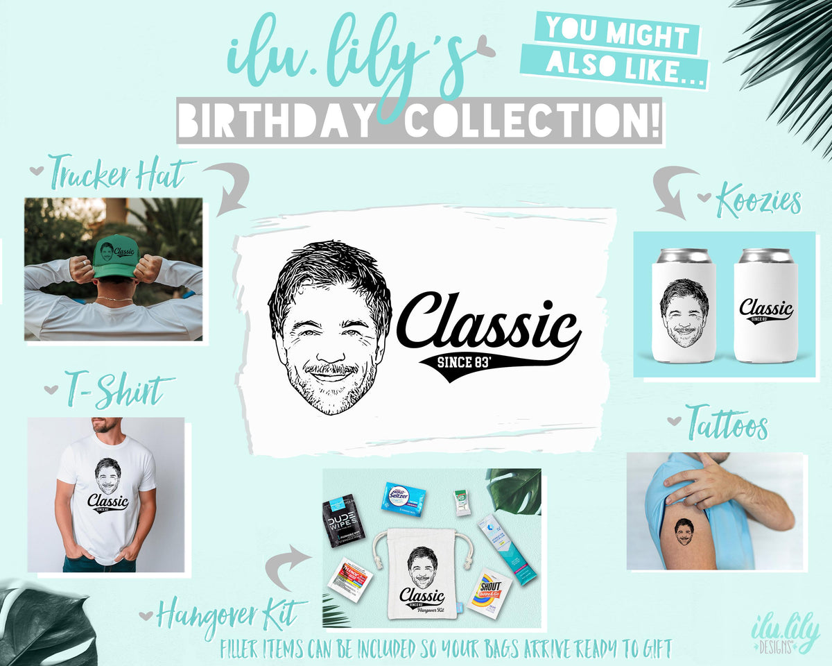 Custom Photo Trucker Hat - Personalized Birthday Favor With Custom Caricature Design