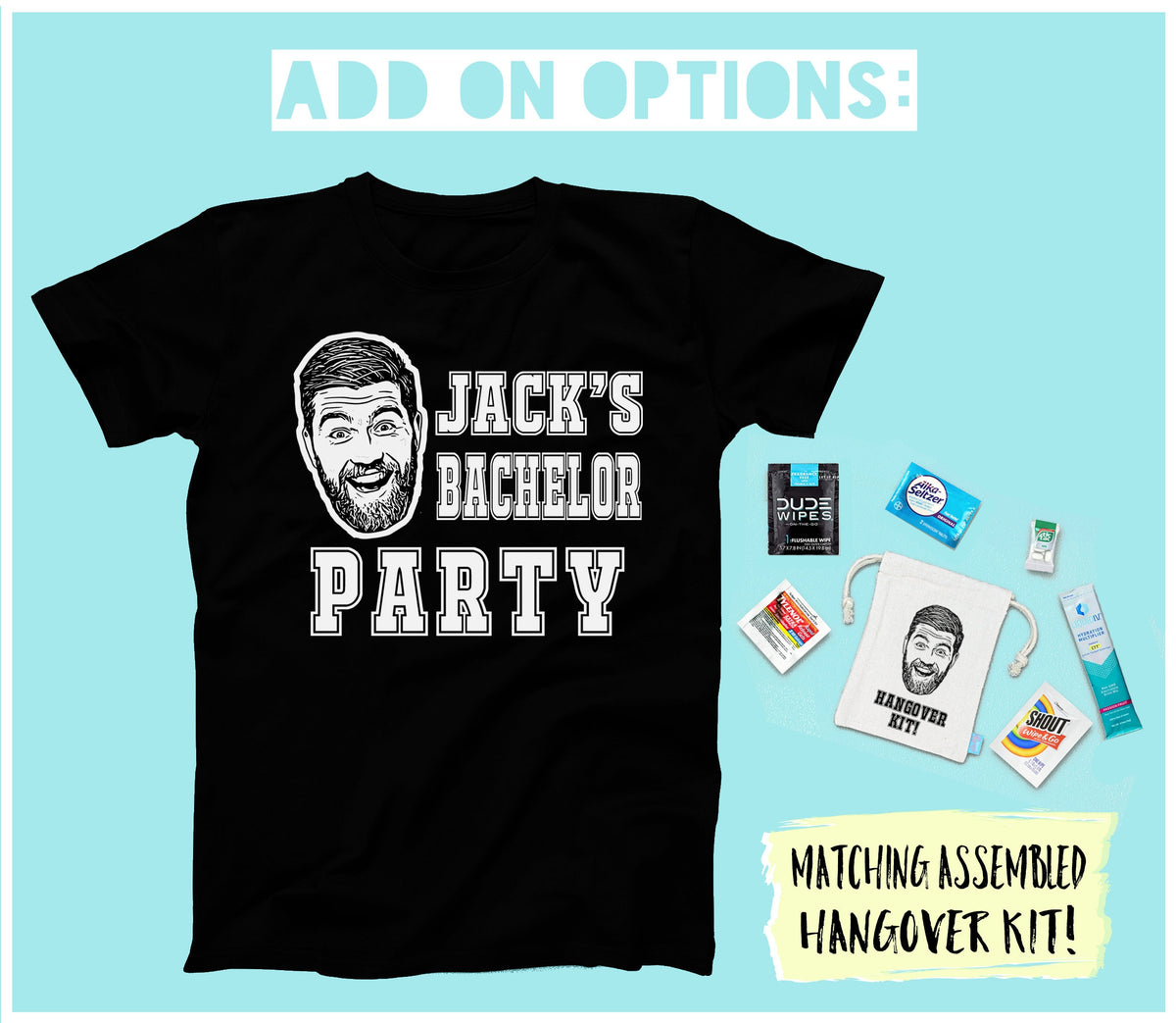 Bachelor Party Shirt - Custom Caricature Design | Funny Groomsmen T-Shirt