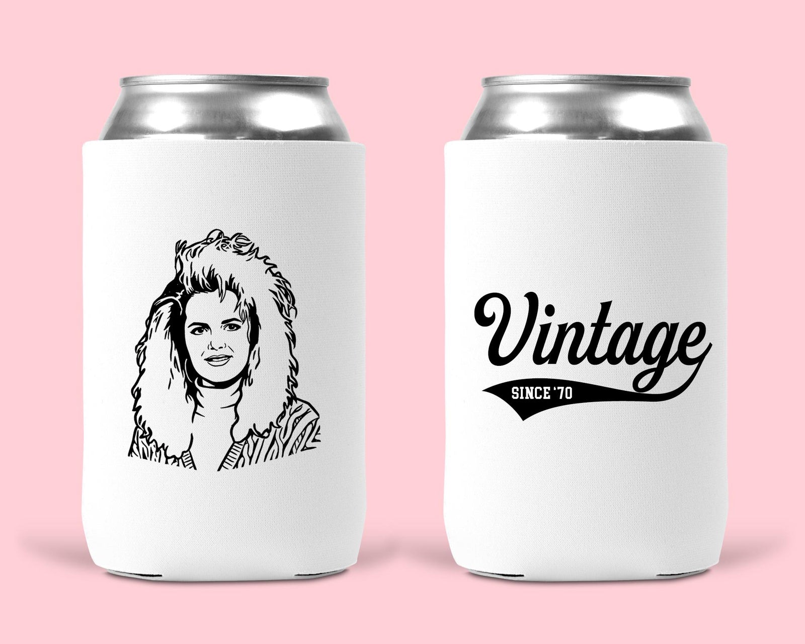Custom Photo Can Cooler - Personalized 12 Oz Can Sleeve | Vintage Birthday Party Favor