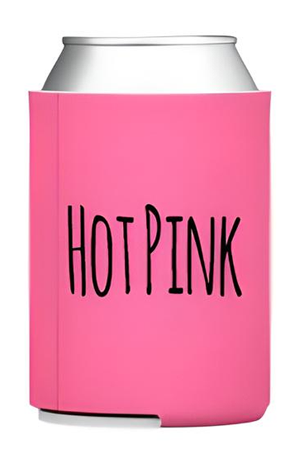 A pink can with the word "HOTPINK" written on it in black text.