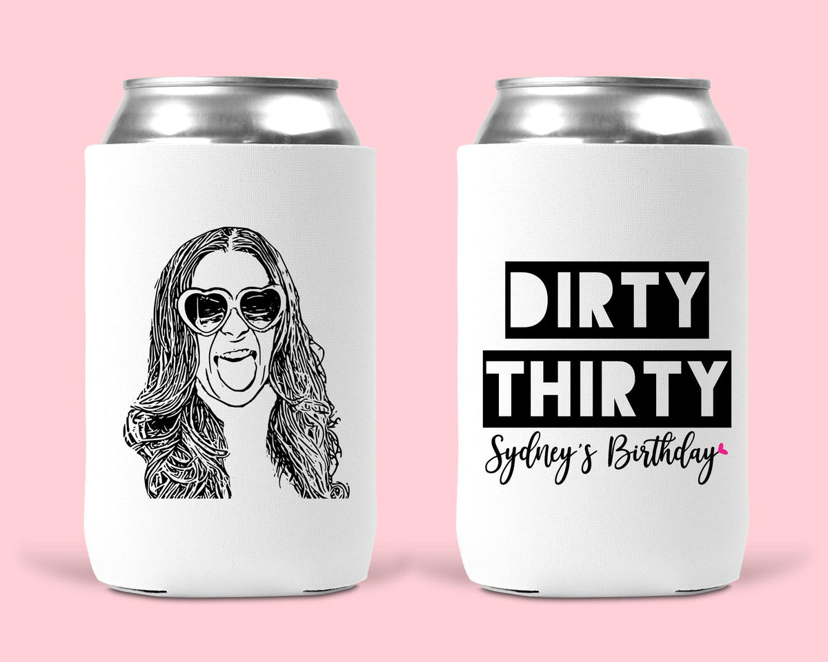 Custom Birthday Koozie - Funny 30th Birthday Can Cooler for Party Favor