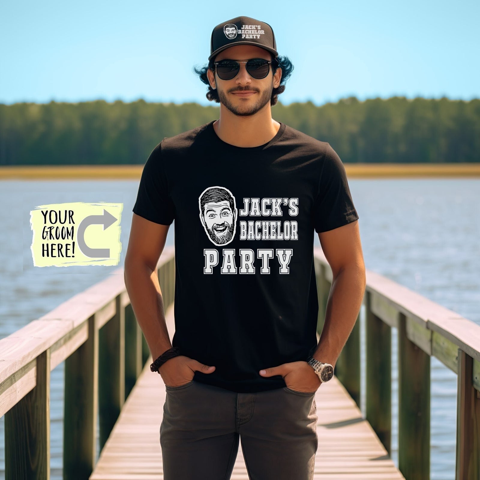 Bachelor Party Shirt - Custom Caricature Design | Funny Groomsmen T-Shirt