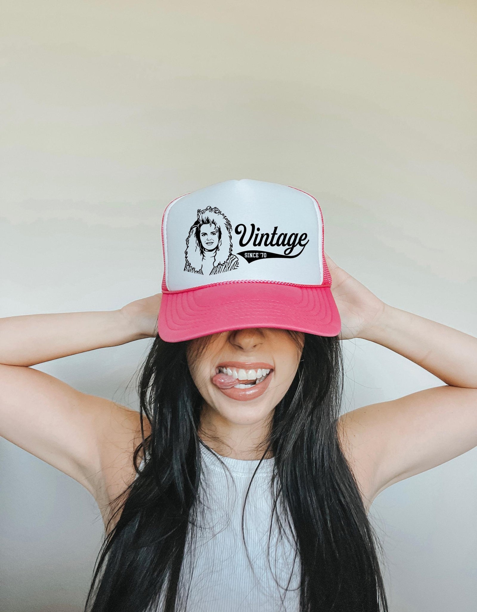 Custom Caricature Hat – Personalized Photo Trucker Hat | Vintage Birthday Party Favor