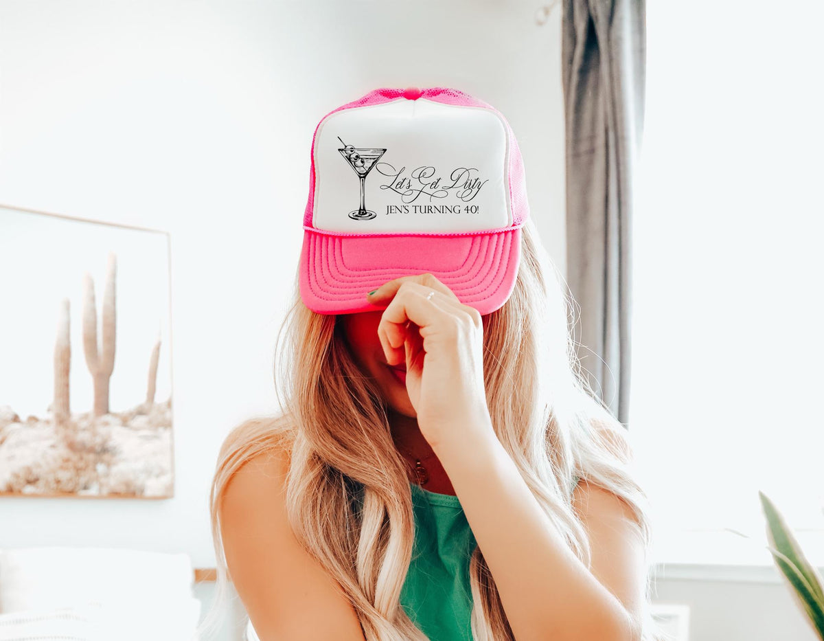 Custom Caricature Hat – Personalized Birthday Party Trucker Hat With Adjustable Snapback