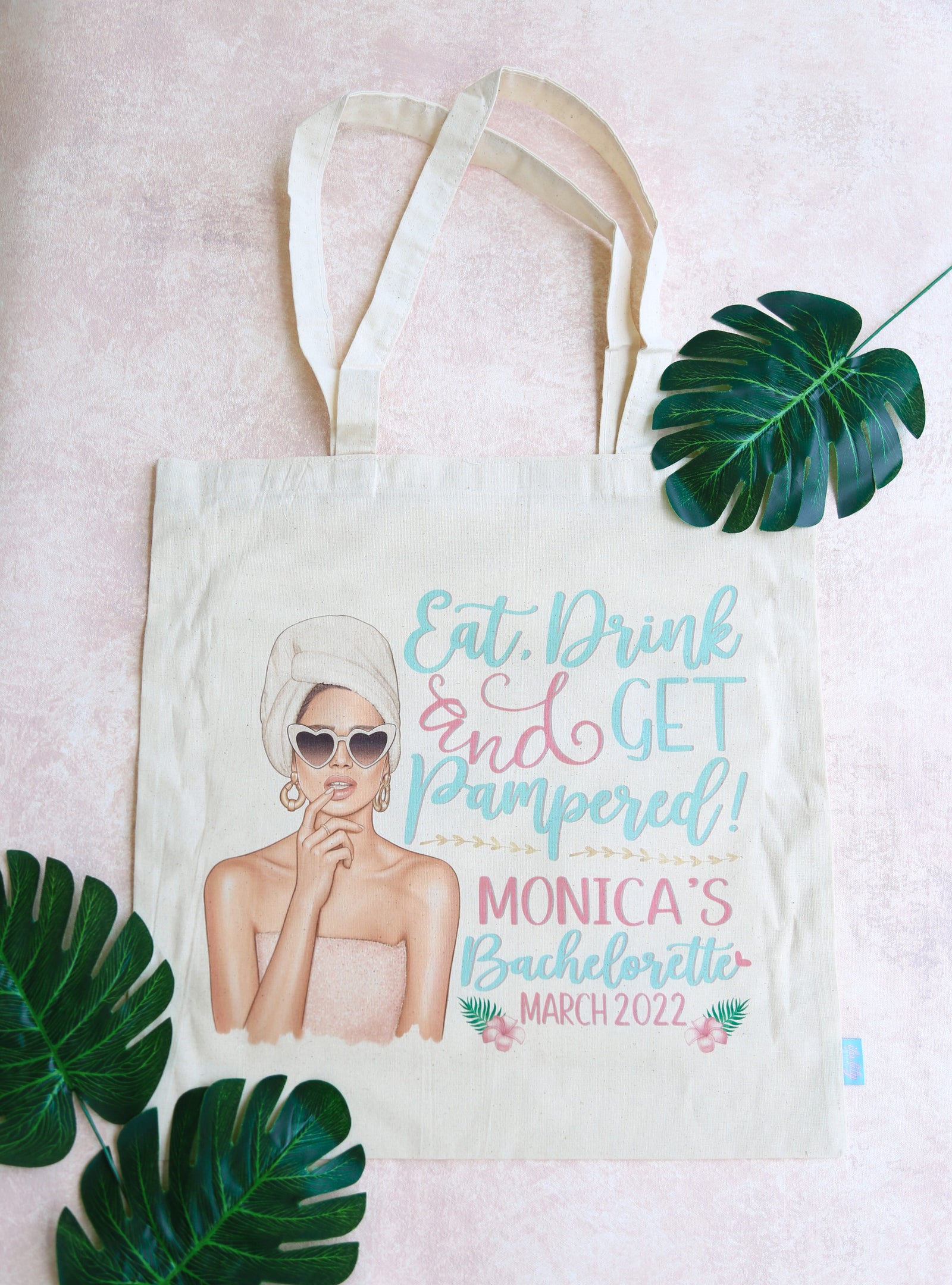 Bachelorette Party Tote Bags | Spa Bachelorette | Eat, Drink, and Get Pampered