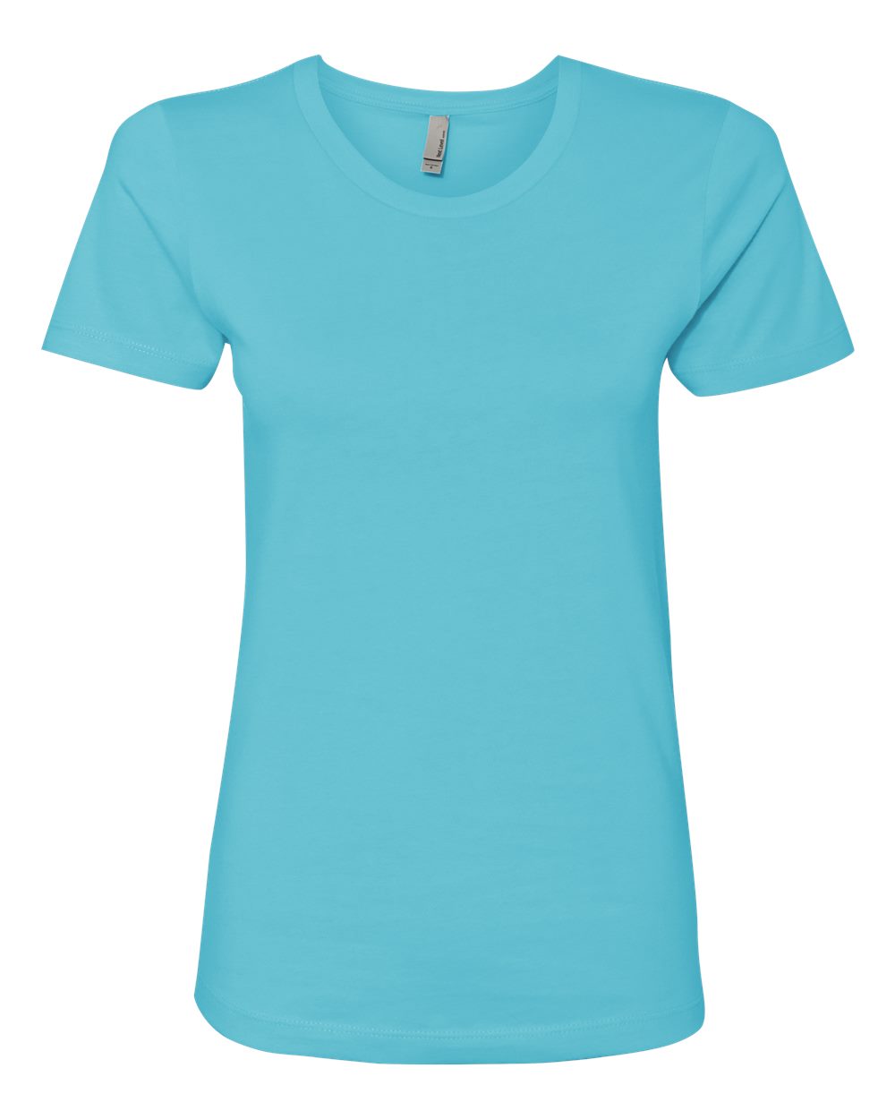 A plain, light blue t-shirt with short sleeves.