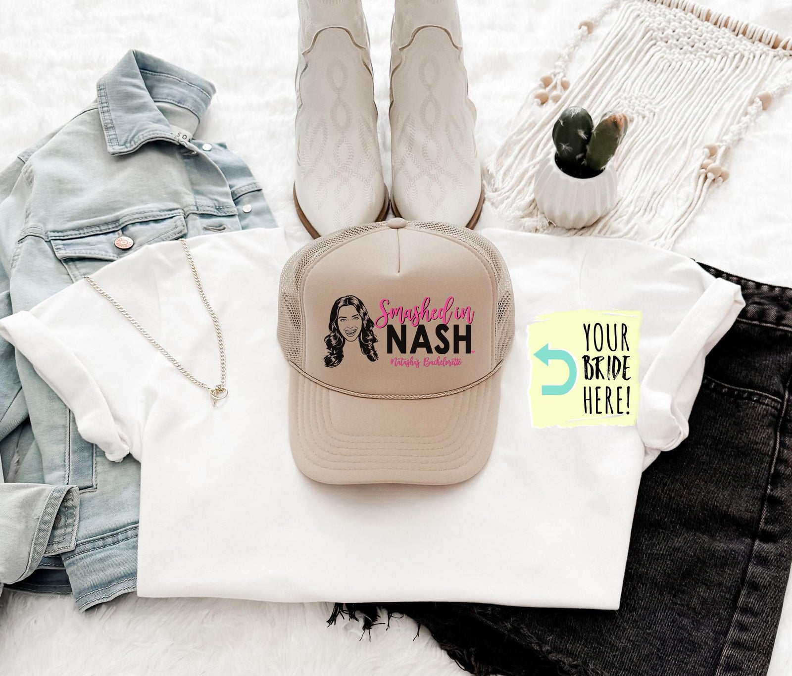 Nashville Bachelorette Party Trucker Hat | Custom Caricature, Bridesmaid Gift