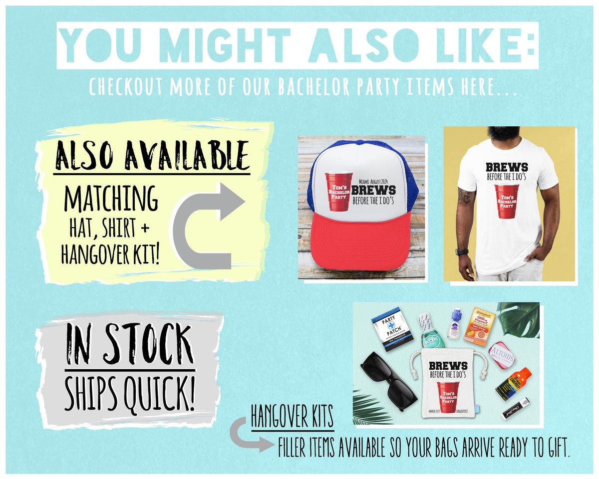 Personalized Flask | Brews Before I Do Flask Gift - Custom Party Favor & Bachelor Party Keepsake